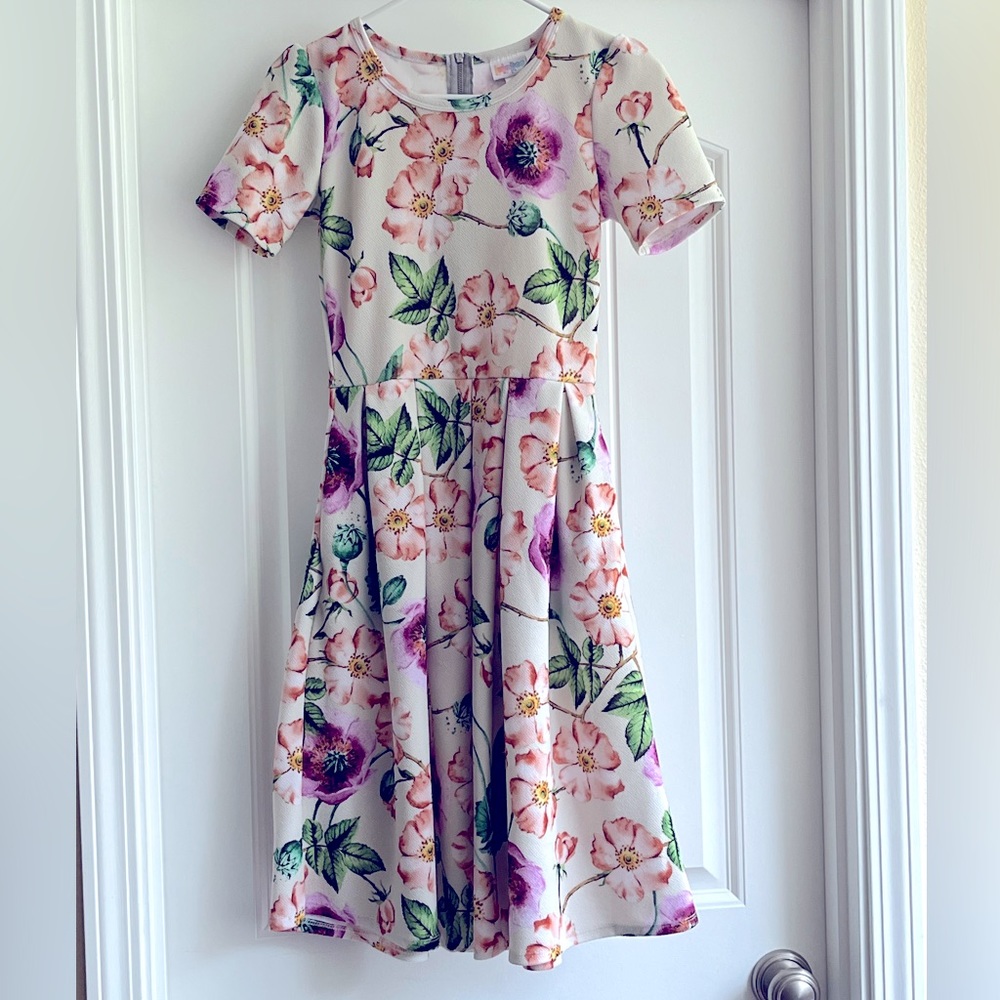 Lularoe floral dress with zipper and pockets - size XS